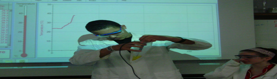 O'Sha Rogers and Morgan Zachary observe an Exothermic Reaction 